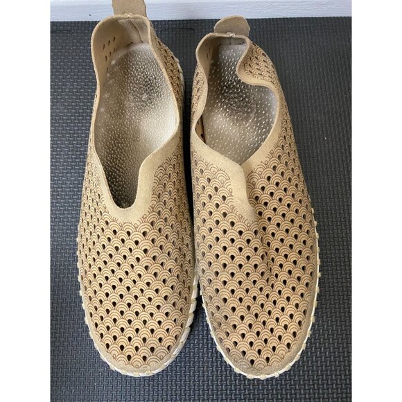 Ilsa Jacobsen Women Beige Tulip Shoes 39 Size 9 Laser Cut Slip-On Comfort Cream - Picture 5 of 15